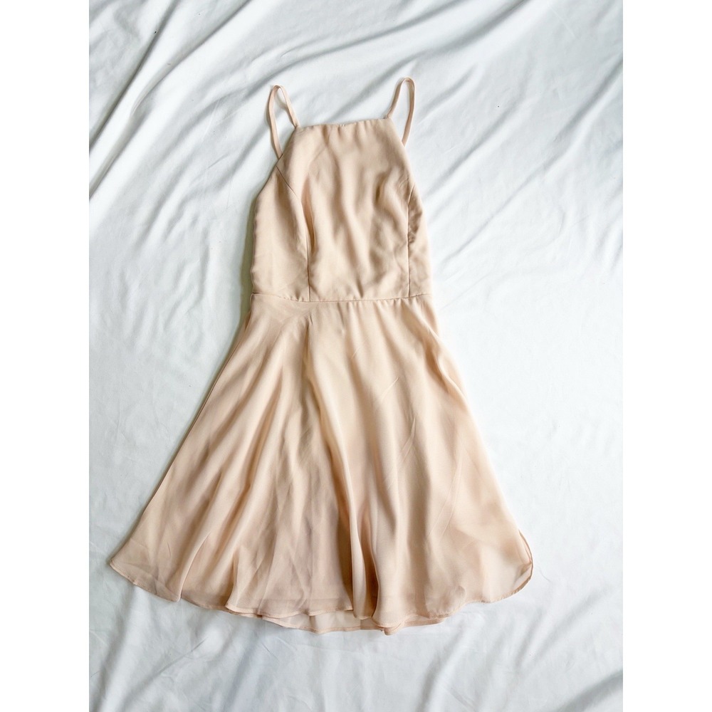 Lulu's Blush Cream Backless Spaghetti Strap Sundress